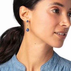 New The Met Store Ancient Gems Triple-Drop Lapis Earrings