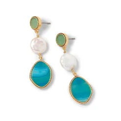 Outlet The Met Store Ancient Mixed Motifs Glass Triple-Drop Earrings