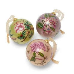 The Met Store Chelsea Botanicals Hand-Painted Glass Ornament Set