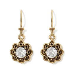 New The Met Store Crystal Rosette Drop Earrings