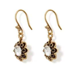 New The Met Store Crystal Rosette Drop Earrings