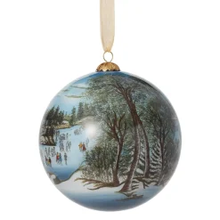 Best The Met Store Currier & Ives Central Park in Winter Hand-Painted Glass Ornament