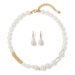 Clearance The Met Store Cypriot Twist Pearl Necklace and Drop Earrings Set