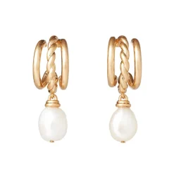 Best The Met Store Cypriot Twist Pearl Triple-Hoop Earrings