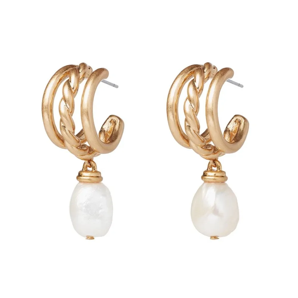 Best The Met Store Cypriot Twist Pearl Triple-Hoop Earrings