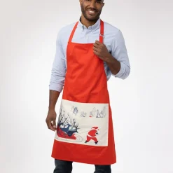 Clearance The Met Store Earle Santa and Deer Apron with Pocket