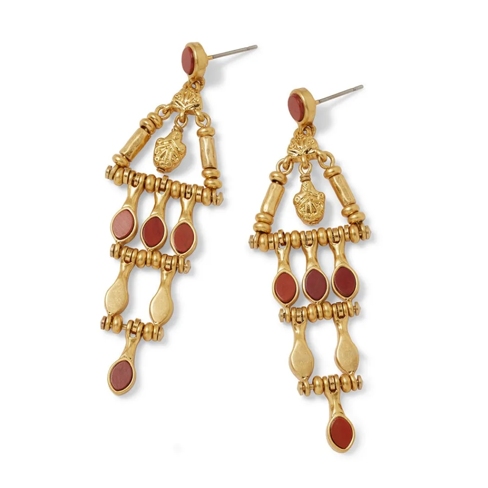 Outlet The Met Store Egyptian Nefer Amulet Red Jasper Chandelier Earrings