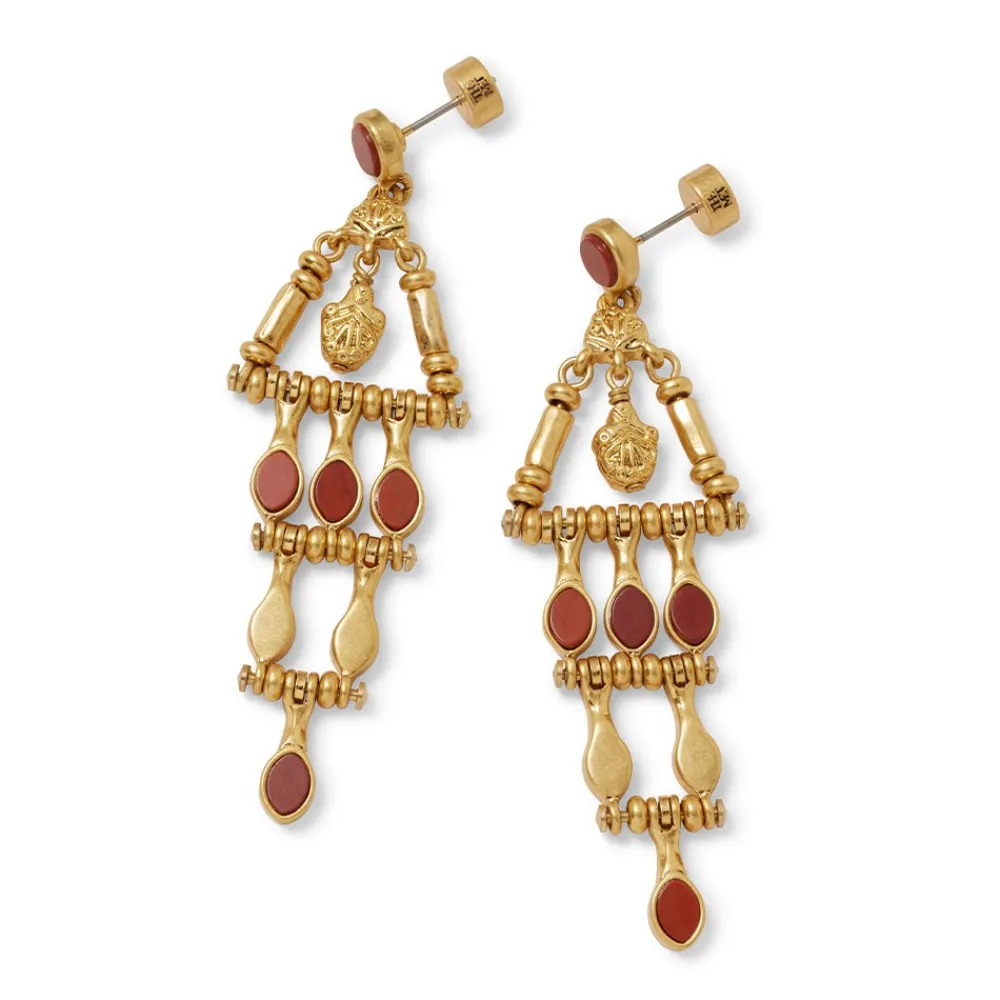 Outlet The Met Store Egyptian Nefer Amulet Red Jasper Chandelier Earrings