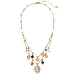 Hot The Met Store European Cameo Charm Necklace and Drop Earrings Set