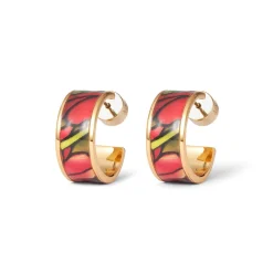 Sale The Met Store Favrile Tulip Enamel Hoop Earrings