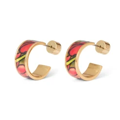 Sale The Met Store Favrile Tulip Enamel Hoop Earrings