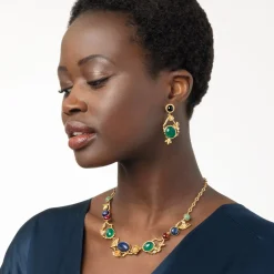 Discount The Met Store Japanese Imari Collar Necklace and Linear Drop Earrings Set