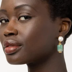 Hot The Met Store Karavas Gems Aventurine and Pearl Drop Earrings