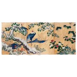 Clearance The Met Store Momoyama Cranes and Flowers Oversize Silk Shawl