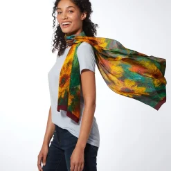 Outlet The Met Store Monet Sunflowers Oblong Silk Scarf