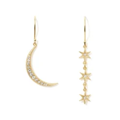 Hot The Met Store Moon and Stars Drop Earrings