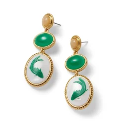 New The Met Store Qing Bottle Fish Cameo Drop Earrings