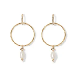 Online The Met Store Royal Tudor Forward-Facing Hoop Earrings with Pearl Drops