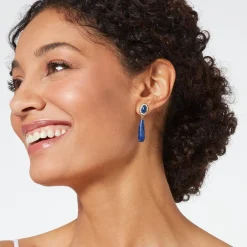 The Met Store Spanish Baldric Lapis Elongated Drop Earrings