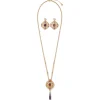 Online The Met Store Turkish Amethyst Long Pendant Necklace and Statement Earrings Set