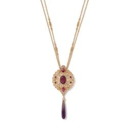 Online The Met Store Turkish Amethyst Long Pendant Necklace and Statement Earrings Set