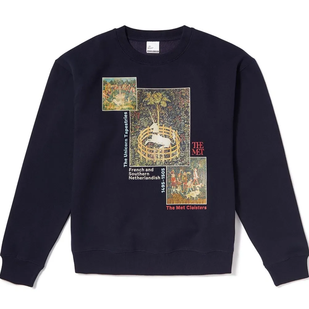 New The Met Store Unicorn Tapestries Crew Neck Sweatshirt