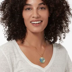 The Met Store Van Gogh Irises Enamel Pendant Necklace