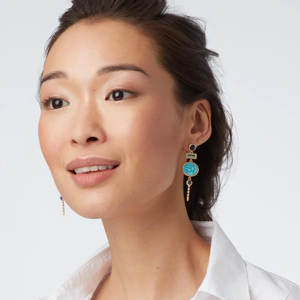 The Met Store Wedjat Eye Scarab Drop Earrings