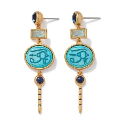 The Met Store Wedjat Eye Scarab Drop Earrings