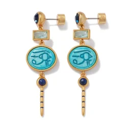 The Met Store Wedjat Eye Scarab Drop Earrings