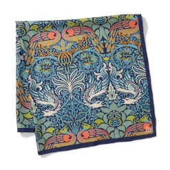 New The Met Store William Morris Peacock and Dragon Square Silk Scarf
